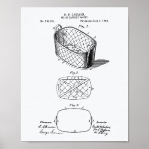 Patent-Kunst-Weißbuch des Schienen-Wäschekorb-1893 Poster