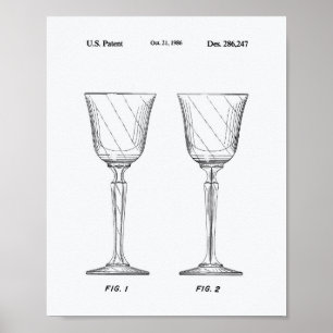 Patent-Kunst-Weißbuch des Wein-Glas-1986 Poster