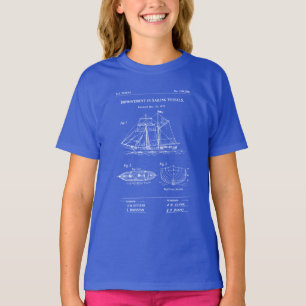 Patent-Segelschiff-Blueprint T-Shirt