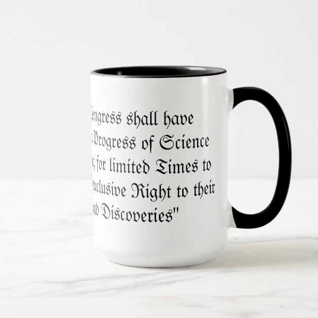 Patent und Copyright-Klausel (US-Konstitution) Tasse (Rechts)