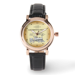 Patent Zeichnend ~ A.J. Huber ~ Lokomotive-Motor ~ Armbanduhr