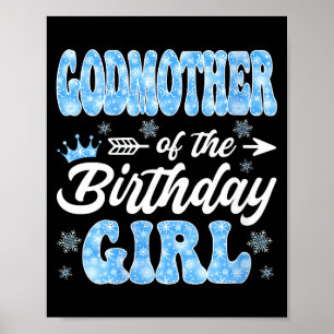 Patentante der Geburtsdagfeier Schneeflocken Poster