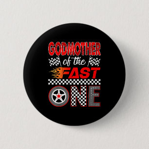 Patentante des Fast One First Birthday Rennwagen Button