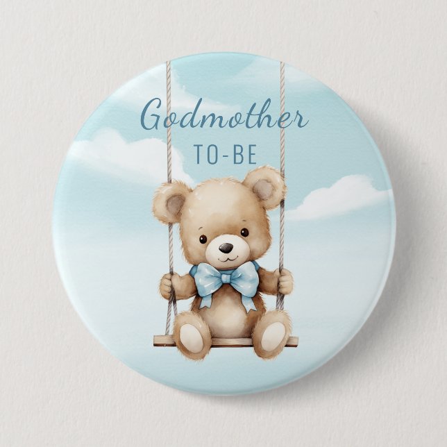 Patentante Teddybär Schaukel Button (Vorderseite)