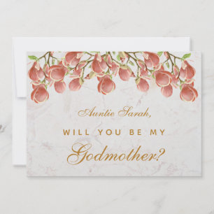 Patentante Vorschlag Rosa Magnolie Marmor Blumenmu Karte