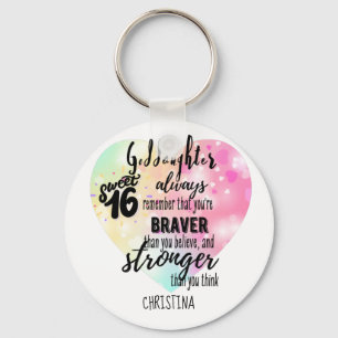 Patentochter Sweet16 Zitat Geschenk Tapferer Stärk Schlüsselanhänger