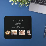 Pater Best Papa Foto Collage Schwarz-weiß Mousepad<br><div class="desc">Machen Sie Ihre eigene,  einzigartige Foto Collage. Verwenden Sie vier,  vier Ihrer Lieblings-Fotos von Ihrem Vater,  seine Kinder,  Familie,  Freunde oder Haustier! Mit dem Text: Bester Vater je. Personalisieren Sie Ihre Namen und fügen Sie sie hinzu. Klassisches Schwarz,  Hintergrund. Perfekt als Geburtstag,  Weihnachten oder Vatertag Geschenk.</div>