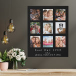 Pater Best Papa Schwarzes Foto Collage Künstlicher Leinwanddruck<br><div class="desc">Machen Sie Ihr eigenes Foto als Geschenk für Ihren Vater. Verwenden Sie vier, neun Ihrer Lieblings-Fotos von Ihrem Vater, seine Kinder, Familie, Freunde oder Haustier! Mit dem Text: Bester Vater je. Personalisieren Sie Ihre Namen und fügen Sie sie hinzu. Schwarzer Hintergrund, weißer Text. Perfekt als Geburtstag, Weihnachten oder Vatertag Geschenk....</div>