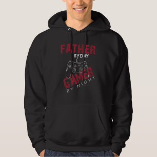 Pater by Day Gamer by Night Gamer Vater Quates Hoodie