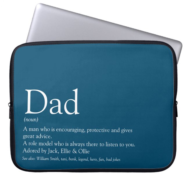 Pater Daddy definiert Blau als weltbesten Vater Laptopschutzhülle (Vorderseite)
