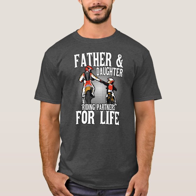 Pater Daughter Reitpartner Moto Dirt Bike  T-Shirt (Vorderseite)