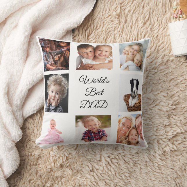 Pater Foto Collage weiß Kissen (Decke)