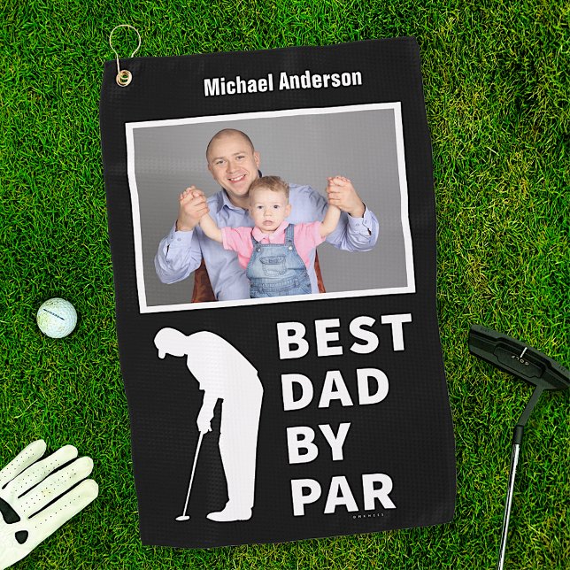 Pater Golfliebhaber Der schönste Vater Par Foto Golfhandtuch (Von Creator hochgeladen)