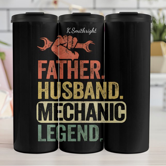Pater Husband Mechanic Legend erschüttert Thermosbecher (Von Creator hochgeladen)