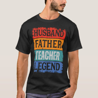 Pater Husband TEACHER Legend Proud Vater Retro Pap T-Shirt