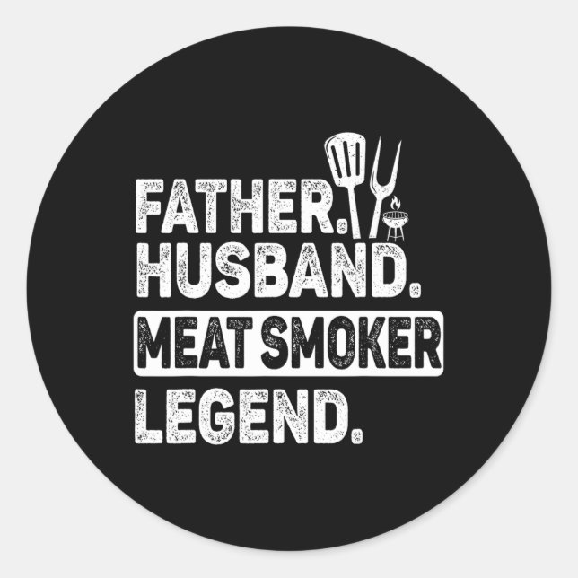 Pater Husnd Meat Smoker Legend Grillen Vater Fleis Runder Aufkleber (Vorderseite)