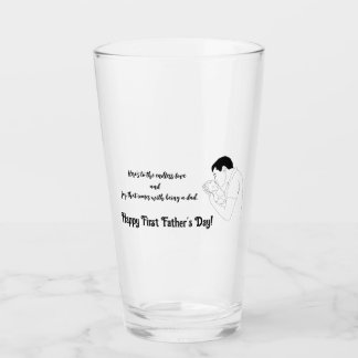 Pater Kissing Baby, Happy First Vathers Day, Glas