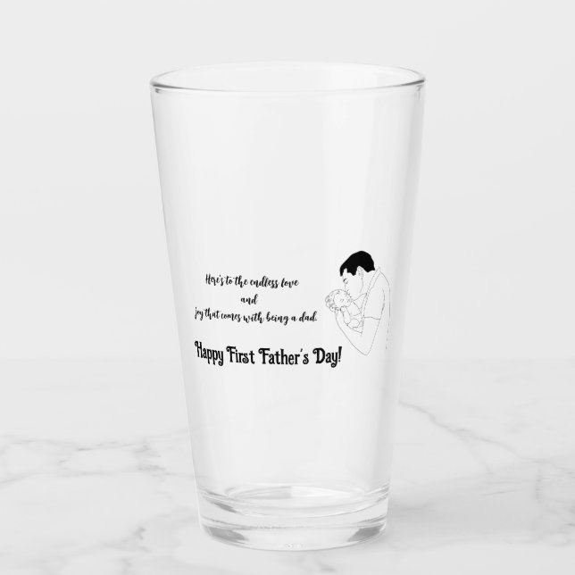 Pater Kissing Baby, Happy First Vathers Day, Glas (Vorderseite)