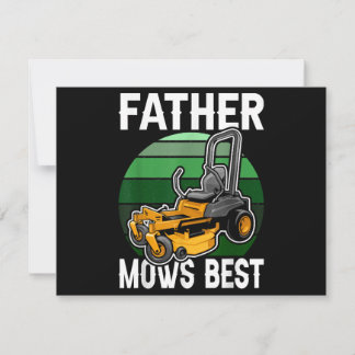 Pater mäht schönste sonnige Rasenmäher Retro Mowin