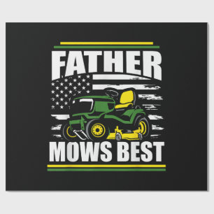 Pater Mows Best Funny Lawn Mower American Flag Fla Geschenkpapier