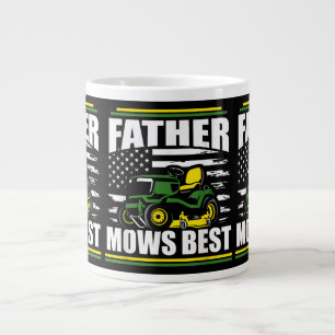 Pater Mows Best Funny Lawn Mower American Flag Fla Jumbo-Tasse