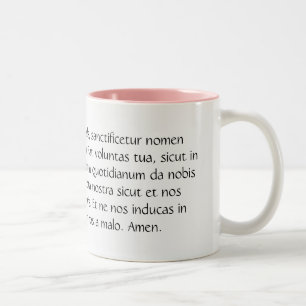 Pater Noster oder das unser Vatergebet im Latein Zweifarbige Tasse