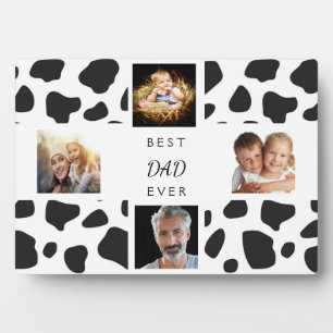 Pater Papa Foto Kollage Kuh Schwarz-weiß Fotoplatte