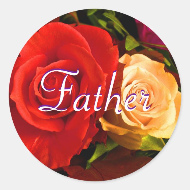 Pater Red Yellow Rose Sticker (Vorderseite)