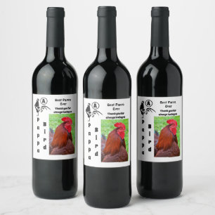 Pater Rooster Best Pappa Ever Foto Name Weinetikett