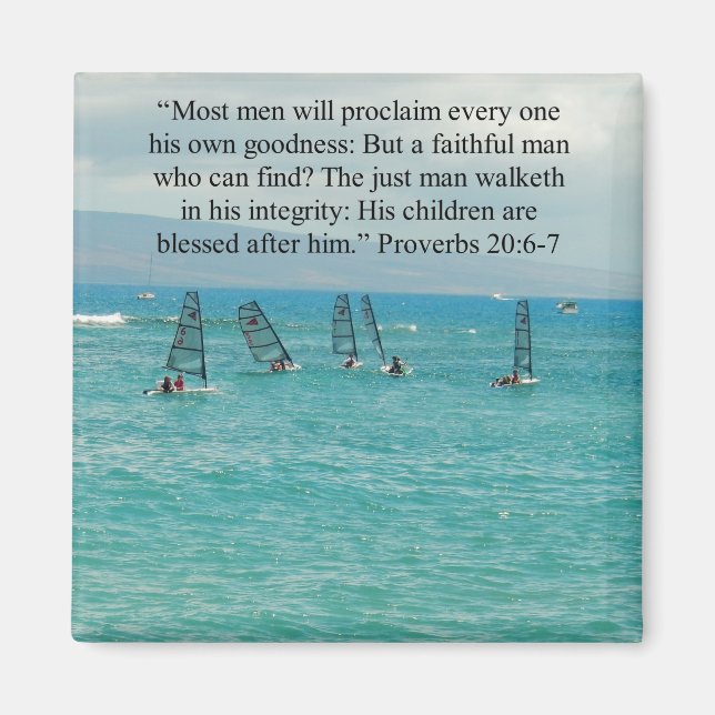 Pater Scripture Boote auf Wasser Magnet (Vorne)