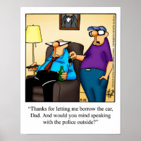 Pater & Sohn Spaß "Borrow the Car" Poster