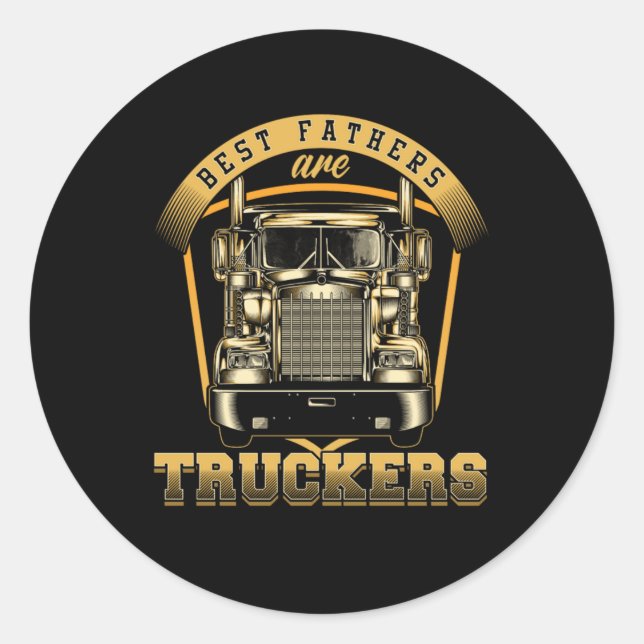 Pater Trucker Papa Vater Vathers Day Husband Runder Aufkleber (Vorderseite)