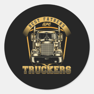 Pater Trucker Papa Vater Vathers Day Husband Runder Aufkleber