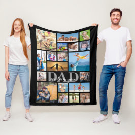 Pater VATER WIR LIEBE SIE 19 Fotocollage Schwarz Fleecedecke