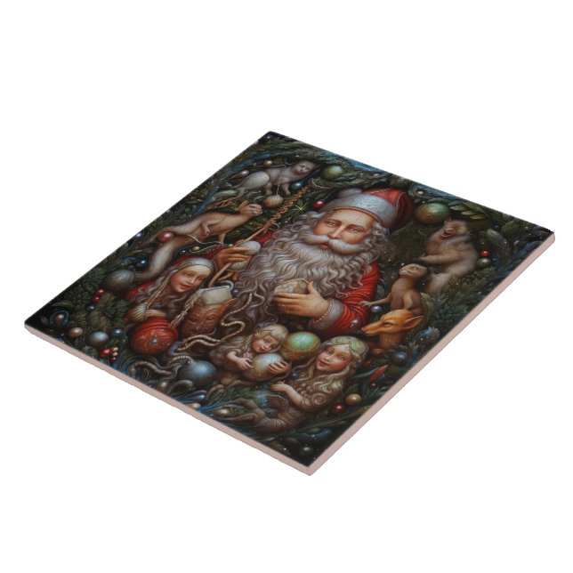 Pater Weihnachten Weihnachtsmann Spanische Teracot Fliese (Seite)
