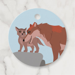 Pater Wolf und Pup Geschenkanhänger