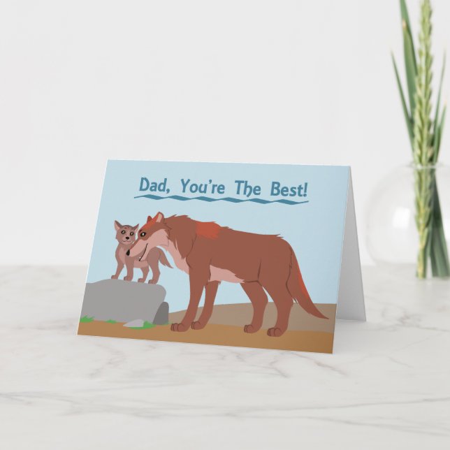 Pater Wolf und Pup Karte (Vorderseite)