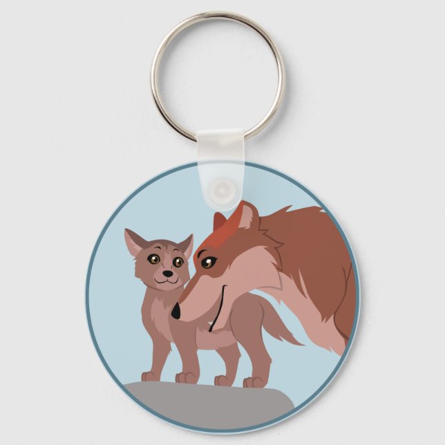 Pater Wolf und Pup Schlüsselanhänger (Vorderseite)