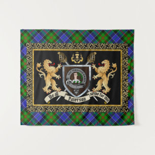 Paterson Clan Abzeichen & Motto mit Löwen Wandteppich