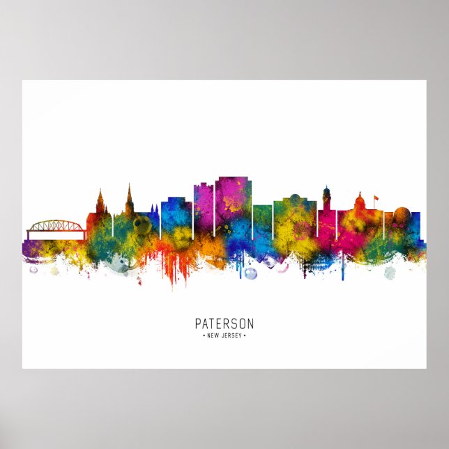 Paterson New Jersey Skyline Poster (Vorne)