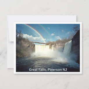 Paterson NJ, Great Falls, Reimagined, Regenbogen Postkarte
