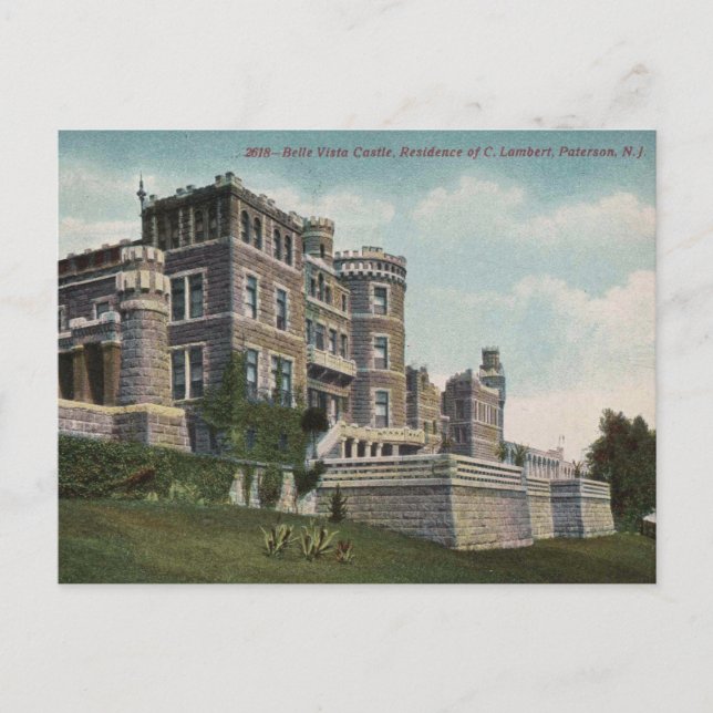 Paterson NJ, Lambert Castle, View der 40er Jahre Postkarte (Vorderseite)