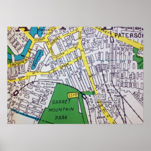 Paterson, NJ Vintages Karten-Plakat Poster