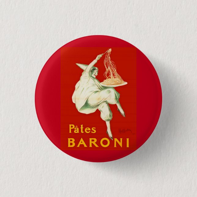 Pates Baroni Cappiello Vintage Werbung Button (Vorderseite)