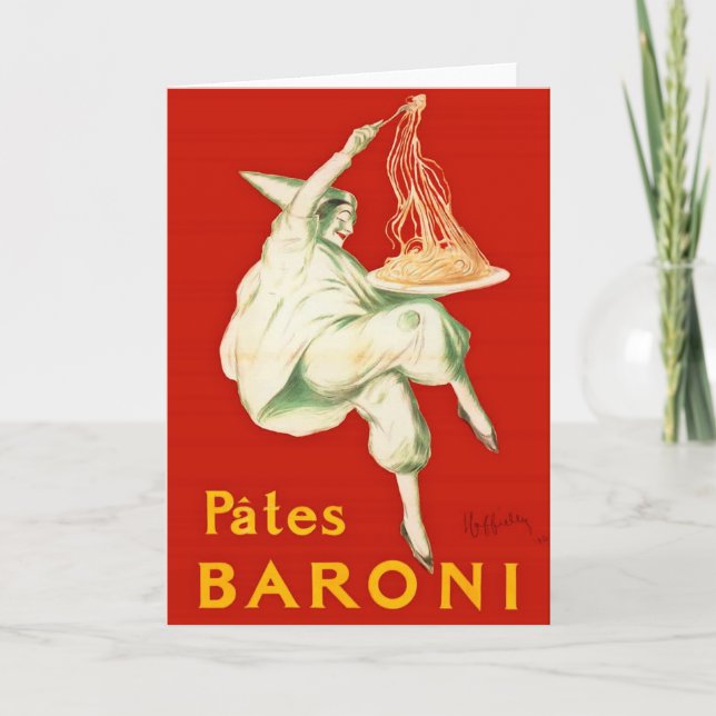 Pates Baroni Cappiello Vintage Werbung Karte (Vorderseite)