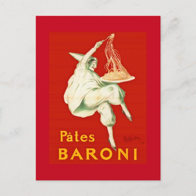 Pates Baroni Cappiello Vintage Werbung Postkarte (Vorderseite)