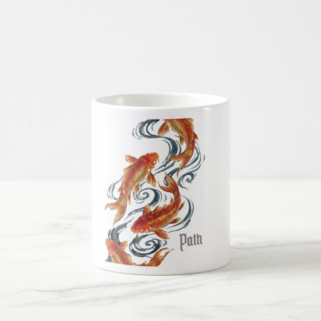 Path – Timeless Koi Symbol of Growth, Direction Kaffeetasse (Mittel)