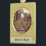 Path To Light Banner-Ornament Gold<br><div class="desc">Path To Light</div>