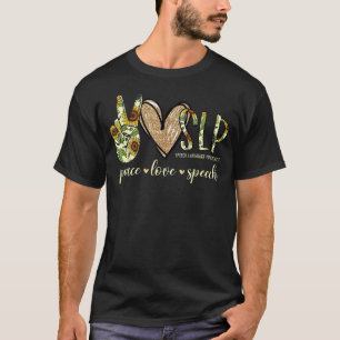 Pathologe Peace Liebe Rede Sonnenblume Retro SLP T-Shirt