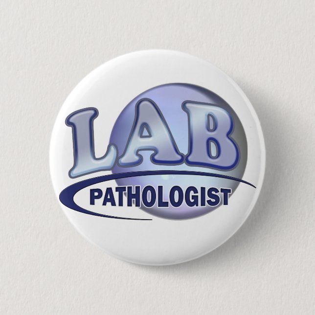 PATHOLOGIST Fun Blue LOGO - KLINISCHES LABOR Button (Vorderseite)